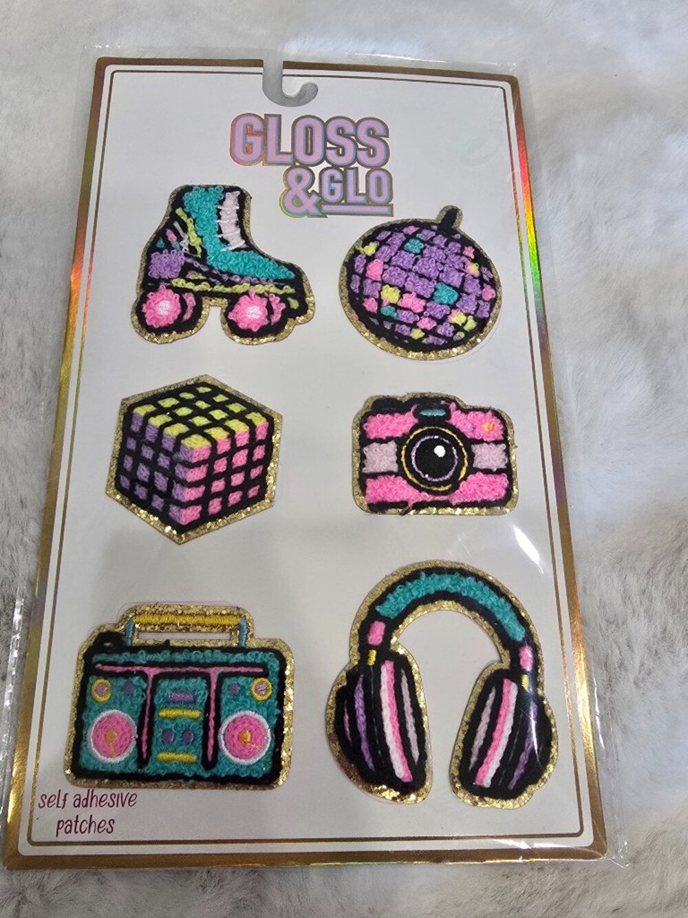 Gloss & Glo Retro Vibe Travel, Summer, Pop Culture 80s Self Adhesive Patches NEW